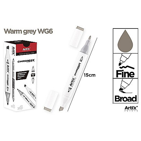 Markere creative 2 capete - ART MARKER IPB 2 CAPETE GRI CALD WG6 PP915-119 nn