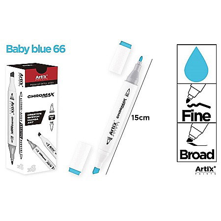 Markere creative 2 capete - ART MARKER IPB 2 CAPETE ALBASTRU DESCHIS BABE 66 PP915-66