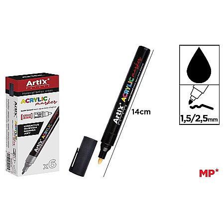 FINE ARTS&GRAPHICS - MARKER ACRILIC IPB 1.5-2.5MM NEGRU PP922-01