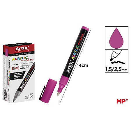 Marker cu vopsea - MARKER ACRILIC IPB 1.5-2.5MM BORDO PP922-05