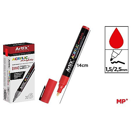 Markere Acrilice - MARKER ACRILIC IPB 1.5-2.5MM ROSU CORAL PP922-06