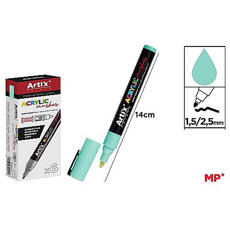 Marker cu vopsea - MARKER ACRILIC IPB 1.5-2.5MM VERDE MENTA PP922-15
