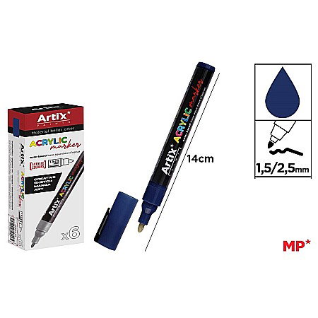 Marker cu vopsea - MARKER ACRILIC IPB 1.5-2.5MM ALBASTRU INCHIS PP922-20