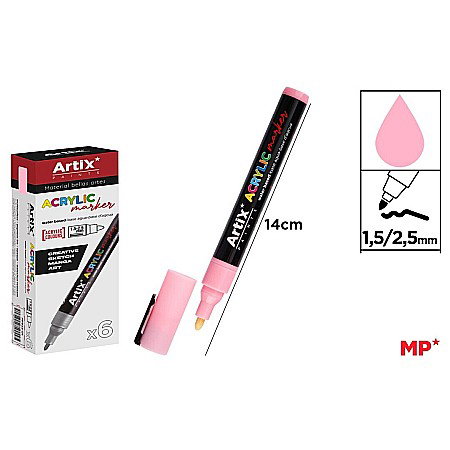 Marker cu vopsea - MARKER ACRILIC IPB 1.5-2.5MM ROZ DESCHIS PP922-24