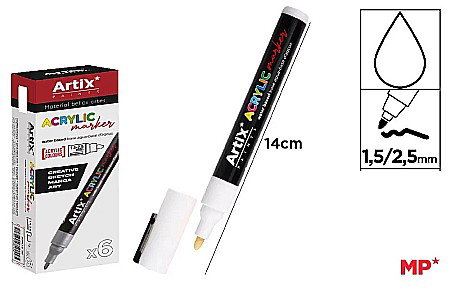 FINE ARTS&GRAPHICS - MARKER ACRILIC IPB 1.5-2.5MM ALB PP922-26