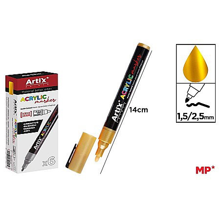 FINE ARTS&GRAPHICS - MARKER ACRILIC IPB 1.5-2.5MM AURIU PP922-28