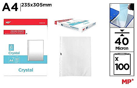 ORGANIZARE SI ARHIVARE - FOLIE PROTECTIE IPB A4 40 MIC CRISTAL 100/SET PC909C-100