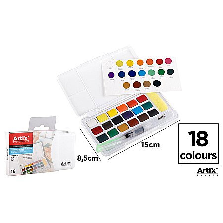 RECHIZITE SCOLARE IPB - ACUARELE IPB ARTIX 18/SET + PENSULA PP264-18