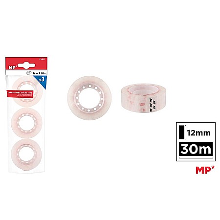 Banda adeziva - BANDA ADEZIVA IPB 12MM*30M TRANSPARENTA 3/SET PA502