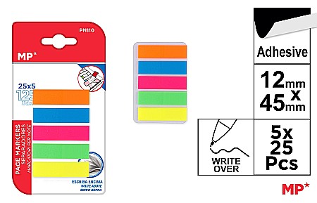 Separatoare index si separatoare biblioraft - STICK INDEX IPB 5 CULORI STEAG 12*45MM PN110