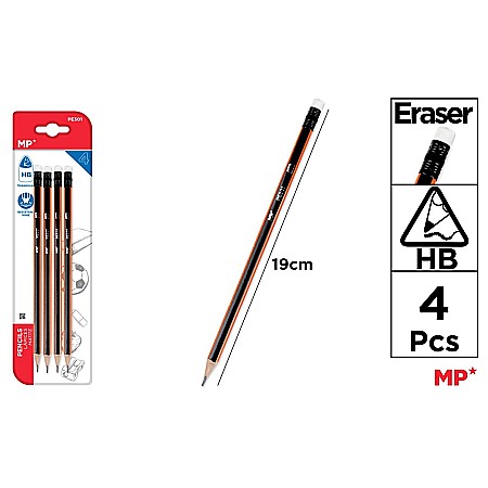 Creioane - CREION GRAFIT IPB HB CU RADIERA 4/SET TRIUNGHIULAR PE301