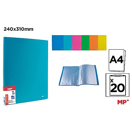 Mape de prezentare cu folii - MAPA PREZENTARE A4 PP 20 FOLII CULORI FLUORESCENTE PC312