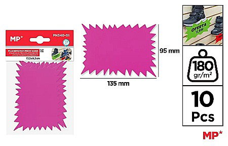 HARTIE PRODUSE DIN HARTIE - ETICHETA PRET IPB 135*95MM 10/SET ROZ NEON PN340-01
