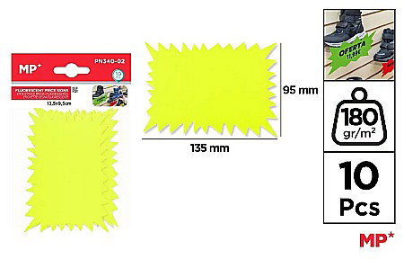 Role pret - ETICHETA PRET IPB 135*95MM 10/SET GALBEN NEON PN340-02