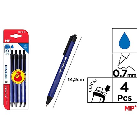 Pixuri cu mecanism - PIX IPB 0.7MM CLICK ALBASTRU 4/SET PE348-01