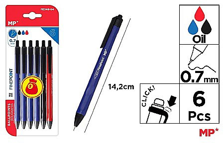 Pixuri cu mecanism - PIX IPB 0.7MM CLICK 3 CULORI, 6/SET PE348-04