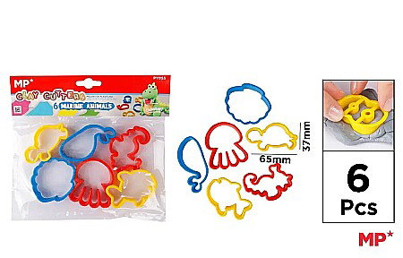 Accesorii modelaj copii - INSTRUMENTE MODELARE IPB PLASTIC 6/SET ANIMALE MARINE PY055