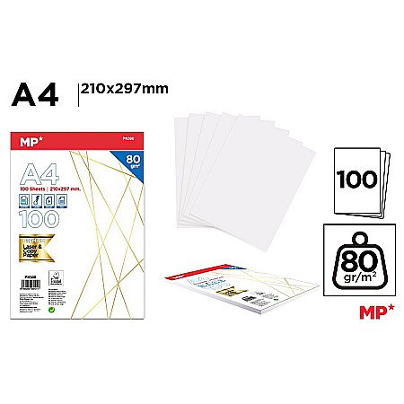 Hartie si carton colorate - HARTIE ALBA IPB A4 80GR 100/SET PN300