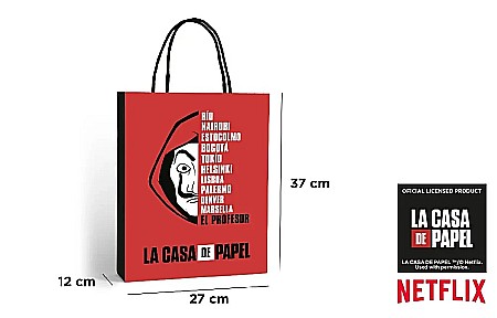 Sacose hartie si textil - SACOSA CADOU IPB 37*12*27CM LA CASA DE PAPEL NFCP018-01