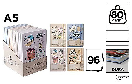 Carnetele notite copii - NOTES IPB A5 CERVANTES CU ELASTIC SLEEP PB829-52