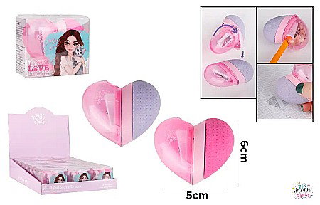 RECHIZITE SCOLARE IPB - ASCUTITOARE CU RADIERA FORMA INIMA BIG DREAM GIRLS BD23044