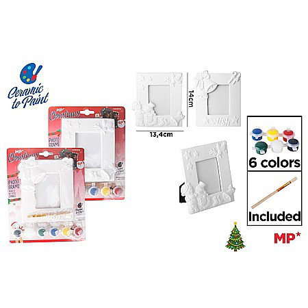 DE SEZON - RAMA FOTO CERAMICA IPB PENTRU PICTAT, 6 CULORI + PENSULA CRACIUN CH23018