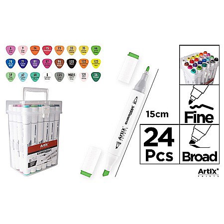 Markere creative 2 capete - ART MARKER IPB 2 CAPETE 24 CULORI/SET PP927-24