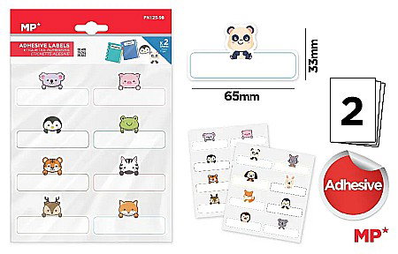 Etichete scolare - ETICHETE SCOLARE ADEZIVE IPB 2 COLI/SET ANIMALUTE PN125-98