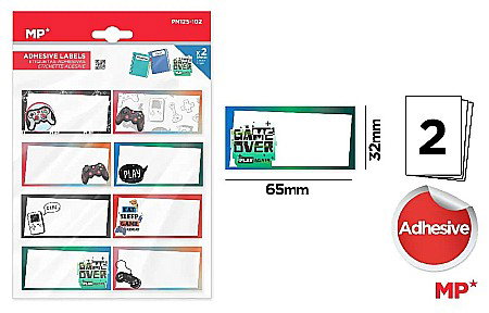 Etichete scolare - ETICHETE SCOLARE ADEZIVE IPB 2 COLI/SET GAME OVER PN125-102