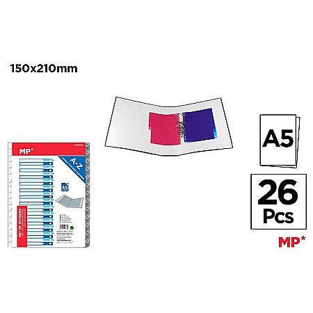 Separatoare index si separatoare biblioraft - SEPARATOARE INDEX PLASTIC IPB A5, A-Z GRI PC119A5A