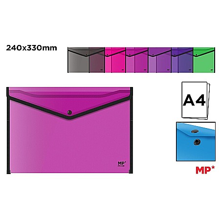 Mape tip plic cu capsa - MAPA PLASTIC IPB A4 CU CAPSA TRANSLUCIDA CULORI ASORTATE CU MARGINI NEGRE PC149
