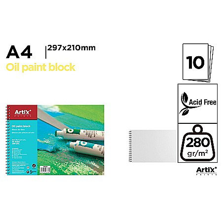 Blocuri de desen - BLOC DESEN ULEI IPB A4 ARTIX SPIRA 10 COLI 280GR/M2 PB305