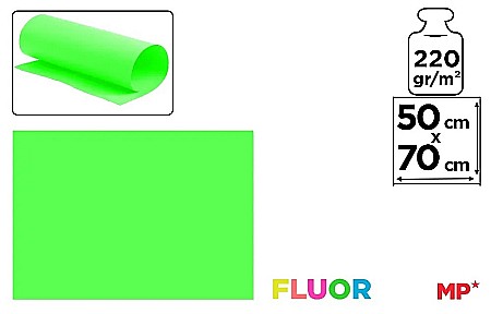 Carton color 50x70 - CARTON COLOR IPB 50*70CM 220GR VERDE NEON PN256