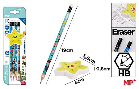 Creioane - CREION CU RADIERA IPB FANTASY 4/SET + RADIERA WORLD OCEANS DAY PE356-05