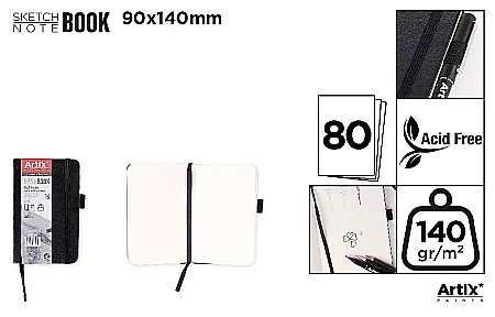 Blocuri de desen profesionale - CAIET SCHITE IPB 140GR CU ELASTIC 9*14CM 80F ARTIX PB110