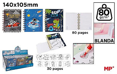 Carnetele notite copii - NOTES IPB A6 SPIRA DUBLU CREATIV PB837-02