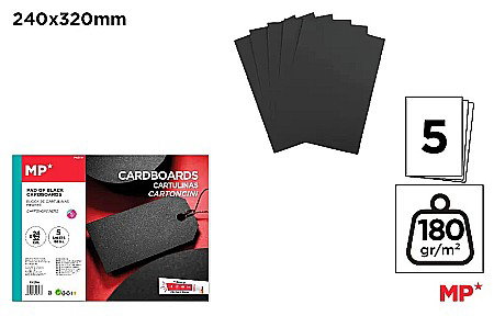 HARTIE PRODUSE DIN HARTIE - CARTON COLOR IPB 32*24CM 180GR 5/SET NEGRU PN211N