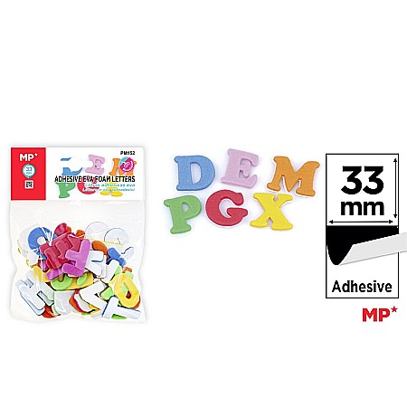 Decoratiuni Moosgummi - LITERE ADEZIVE SPUMA IPB 33MM CULORI ASORTATE PM152