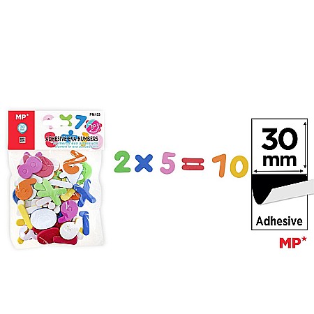 Decoratiuni Moosgummi - CIFRE ADEZIVE SPUMA IPB 30MM CULORI ASORTATE PM153