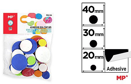 Decoratiuni Moosgummi - CERCURI ADEZIVE SPUMA IPB 2CM, 3CM, 4CM CULORI ASORTATE PM154