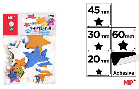 Decoratiuni Moosgummi - STELE ADEZIVE SPUMA IPB 2CM, 3CM, 4.5CM, 6CM CULORI ASORTATE PM155