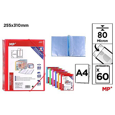 ORGANIZARE SI ARHIVARE - MAPA PREZENTARE A4 IPB PERSONALIZABILA CU SPIRA SI ELASTIC 60 FOLII CULORI ASORTATE PC501F