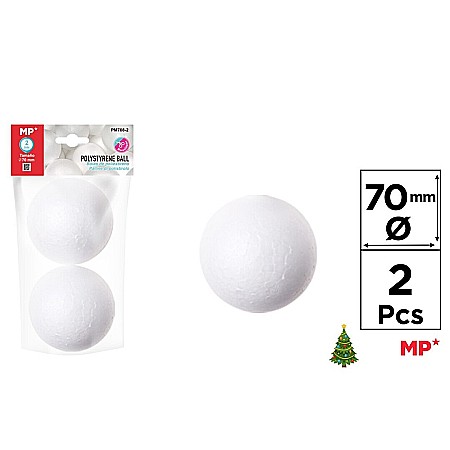 Bile/ Conuri/ Globuri din Polistiren - BILA POLISTIREN IPB 7CM 2/SET PM708-2