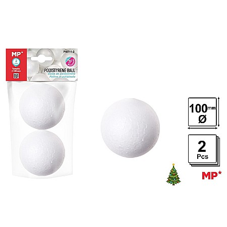 Bile/ Conuri/ Globuri din Polistiren - BILA POLISTIREN IPB 10CM 2/SET PM711-2