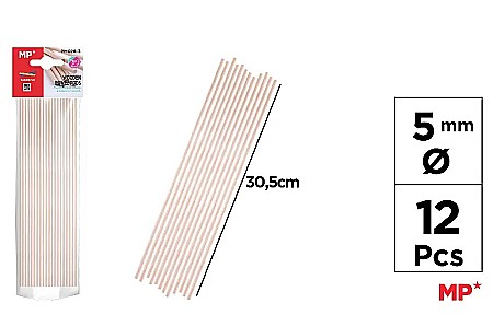 Materiale tehnice pentru aranjamente florale - BAGHETE LEMN IPB 5MM*30.5CM 12/SET NATUR PM028-3