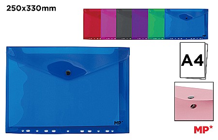 Mape tip plic cu capsa - MAPA PLASTIC IPB A4 CU CAPSA SI PERFORATII CULORI ASORTATE PC029T