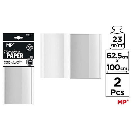 Celofan pentru flori - CELOFAN IPB 62.5*100CM 2/SET TRANSPARENT PN206-01