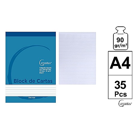 Blocnotes - BLOC NOTES A4 35F 90GR/M2 LINII PB371