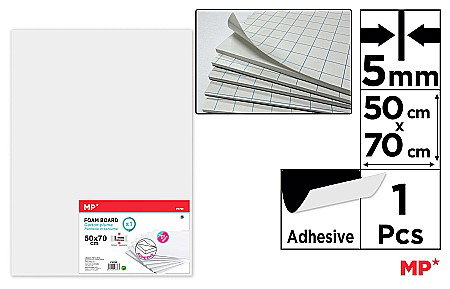 FINE ARTS&GRAPHICS - CARTON MOUSSE IPB ADEZIV 50*70CM ALB PN709