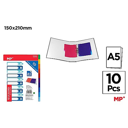 Separatoare index si separatoare biblioraft - SEPARATOARE INDEX PLASTIC IPB A5, 1-10, 10 CULORI/SET PC119A5